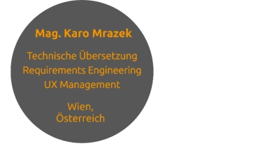 Website von Magistra Karoline Mrazek, Technische Übersetzung, Requirements Engineering und U X Management in Wien, Österreich